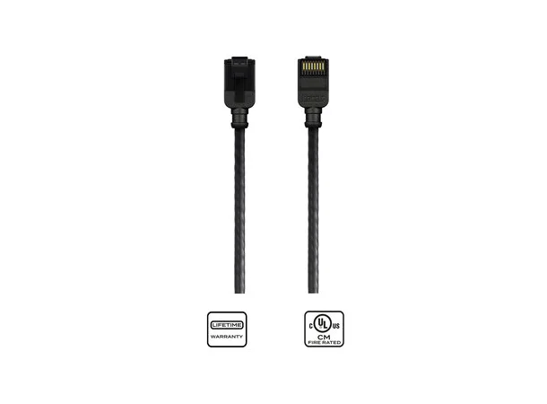 Kordz PRO CAT6 nettverkskabel. 2,5m Grå Slim Profile Network Patch Cord. Grå 