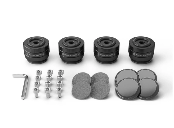 IsoAcoustics GAIA III Neo Black Høyttalerføtter 4stk opp til 32kg 