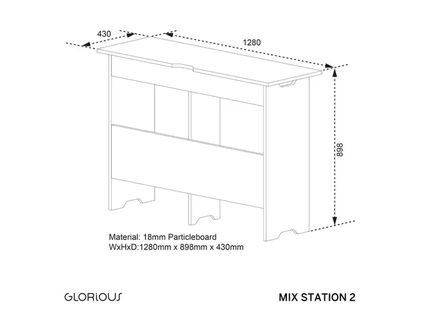 Glorious Mix Station 2 Black DJ-benk 