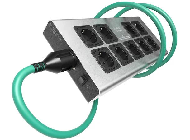 IsoTek V5 Corvus BLACK (9-Way) Strømskinne med filter med EVO3 INITIUM 