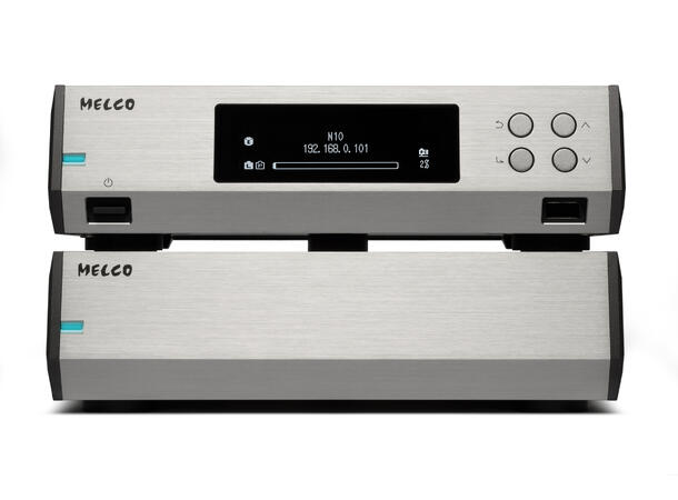 Melco N10/2 4TB SSD Sølv Streamingbridge/server m/ separat PSU 