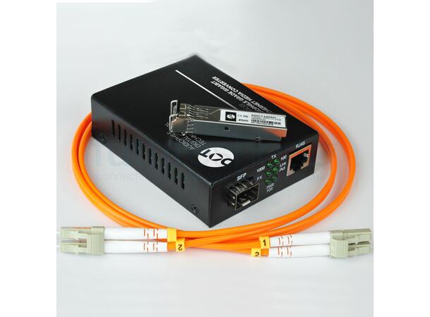 ADOT audiofilt fiberoptisk ethernet kit MC02 SFP single mode ink. lineær PSU 