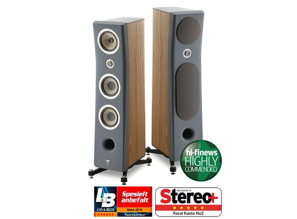 Focal Kanta No.2 - Dark Grey / Walnut Gulvstående høyttaler NB! Pris per. stk. 