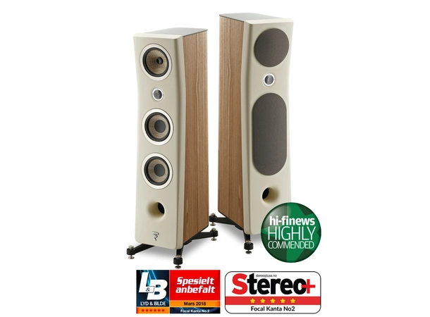 Focal Kanta No.2 -  Ivory White / Walnut Gulvstående høyttaler NB! Pris per. stk. 