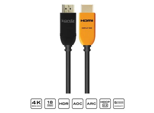 Kordz PRS3 Active Optisk HDMI 7,5m 18Gig HDMI. 4K, 4:4:4, HDR