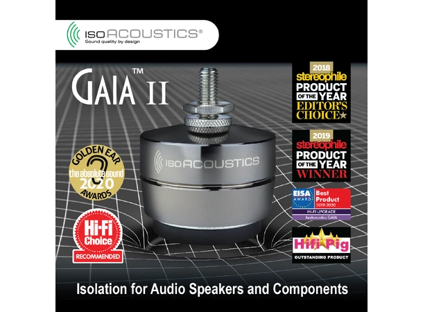 IsoAcoustics Gaia II Høyttalerføtter 4stk opp til 54kg 